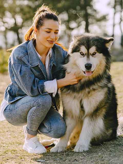 Woman with dog